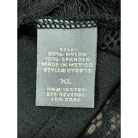 Kate & Mallory Womens XL Black Lace Top Floral Whmsigoth Witchy Bell Sleeve - Picture 7 of 11